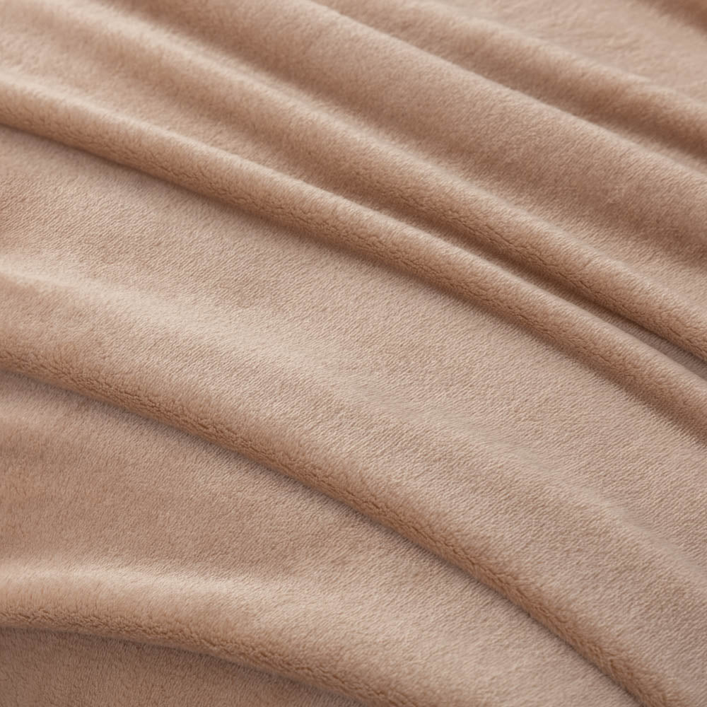 Close-up of a soft plush Alond Seed VelvetLoft Blanket fabric