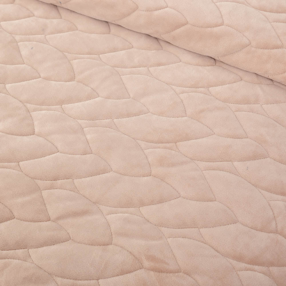 Close-up of the  Linen VelvetLoft quilting patten detail and VelvetLoft® fabric, highlighting the silky, textured design.