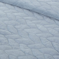 Close-up of the Polar Blue VelvetLoft quilting patten detail and VelvetLoft® fabric, highlighting the silky, textured design.