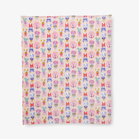 Krissy Mast Artist Series printed dog print throw laid flat on a white surface.