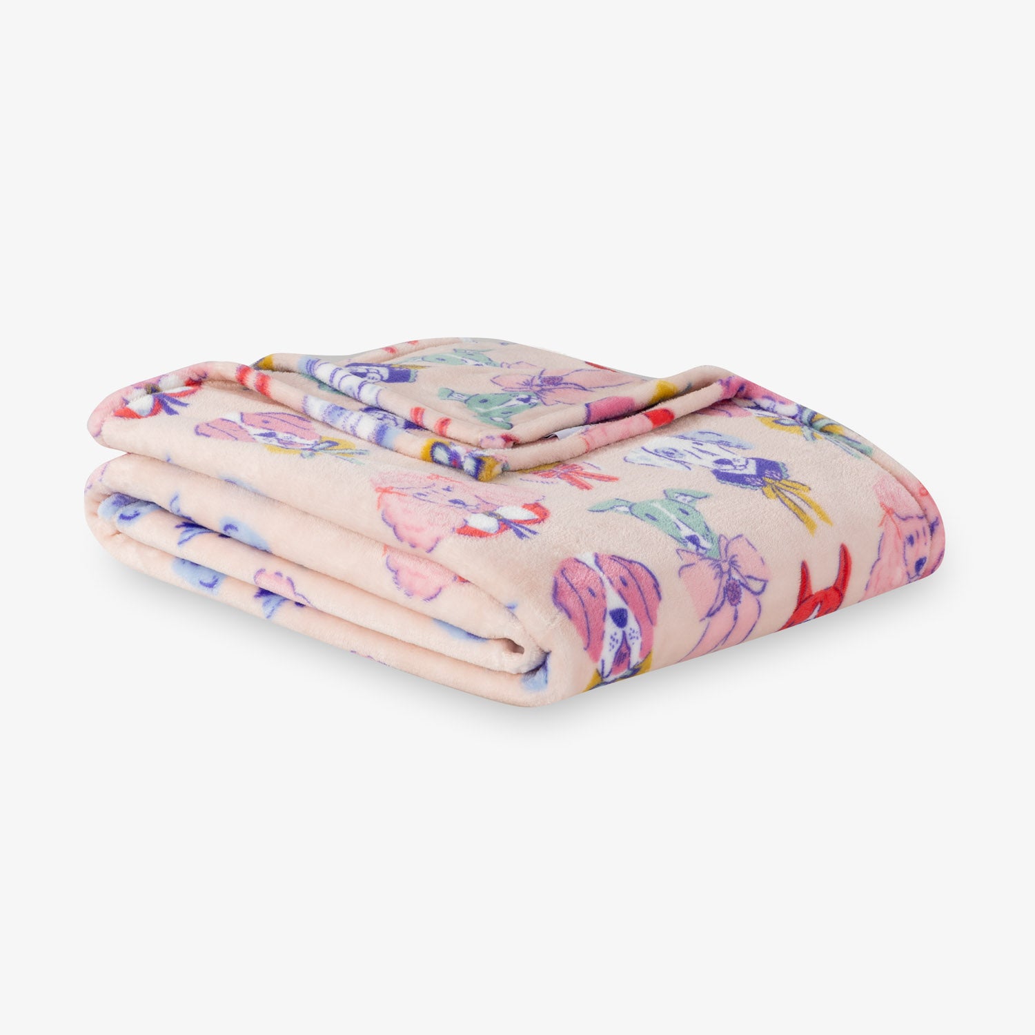 Krissy Mast Artist Series printed dog print throw folded neatly on a white surface.