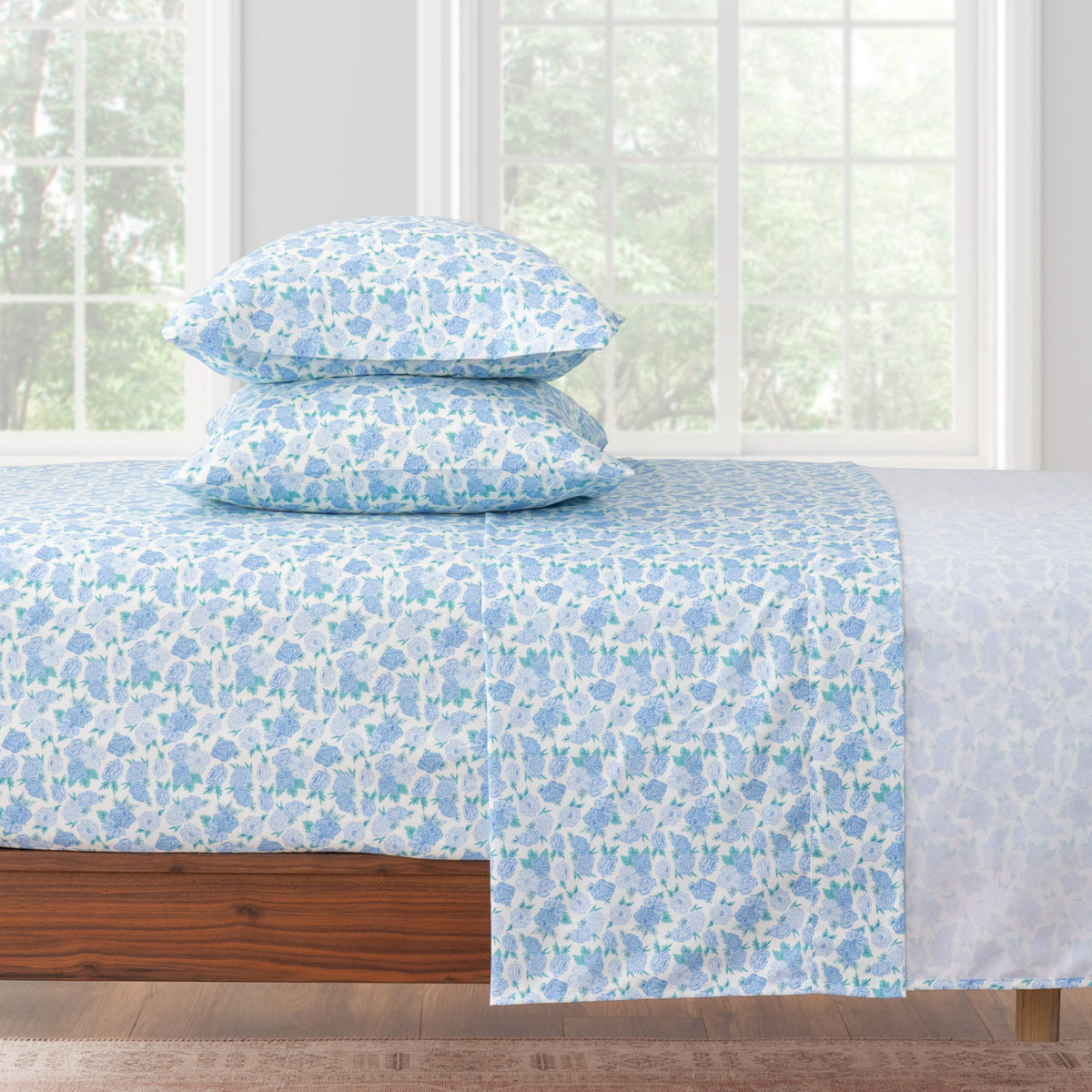 Krissy Mast Microfiber Sheet Set dressed on a bed.