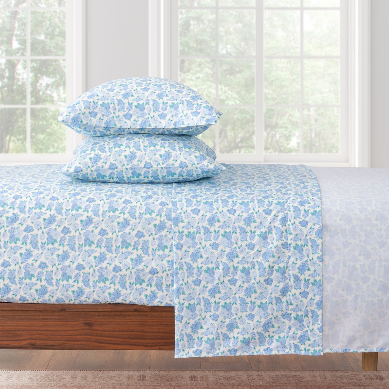 Krissy Mast Microfiber Sheet Set dressed on a bed.