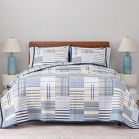 Striped Cotton Quilt Set