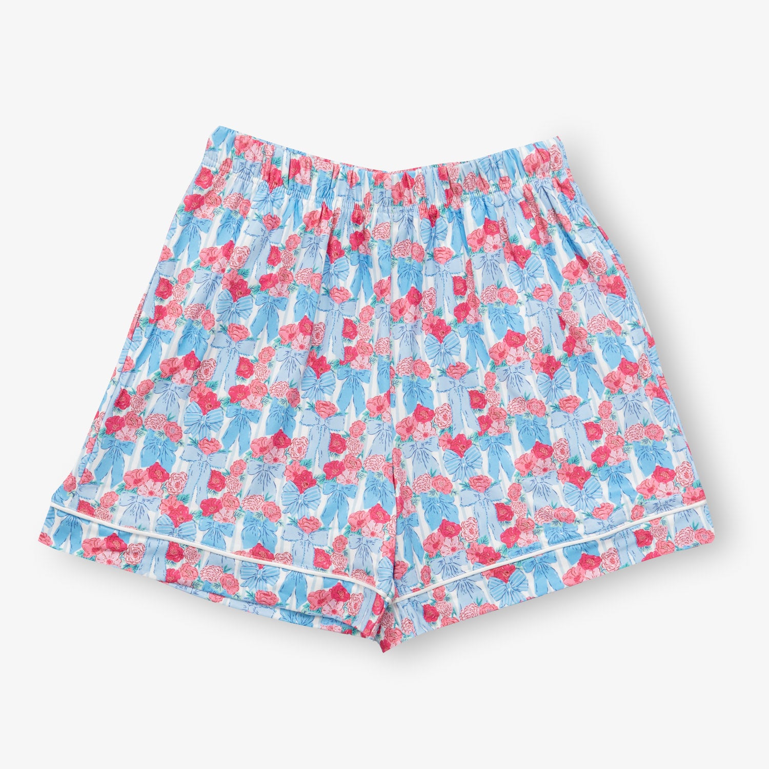 Krissy Mast floral printed lounge set laid flat on a white surface.