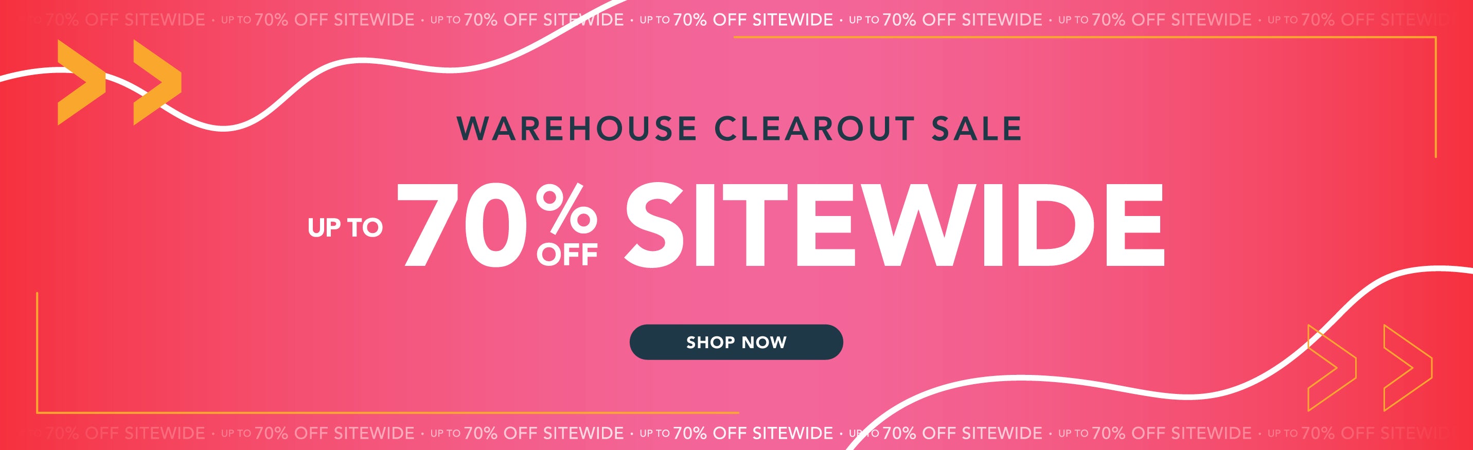 Warehouse clearout sale: Up to 70% off sitewide!
