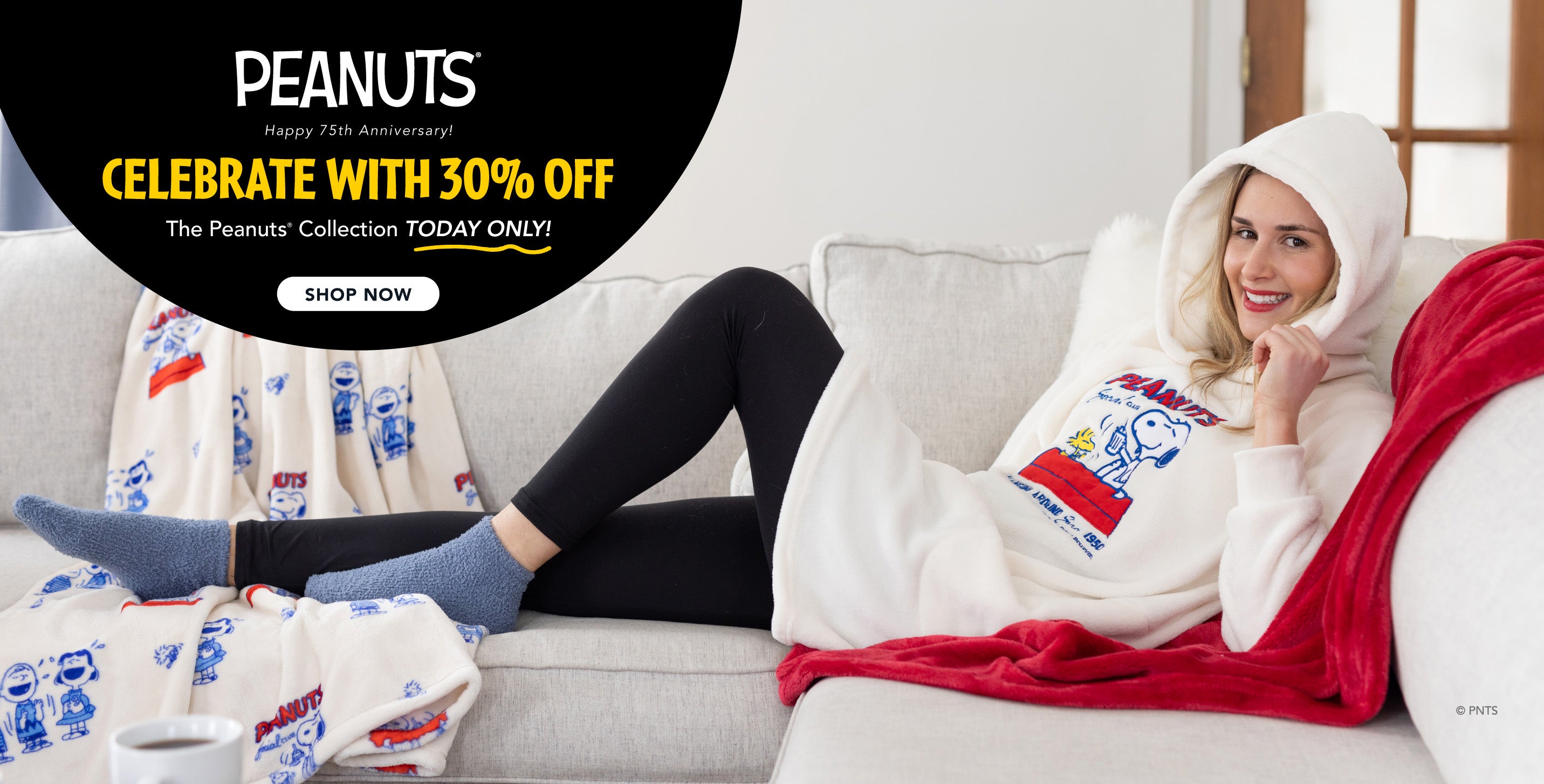 Title: Happy 75th Anniversary Peanuts!
Sub-Title: Celebrate with 30% Off The Peanuts® Collection TODAY ONLY!