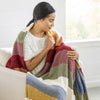 Color Block Tassel Knit Throw