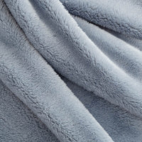 A close-up of the soft, plush texture of a light blue Extra-Fluffy Throw.