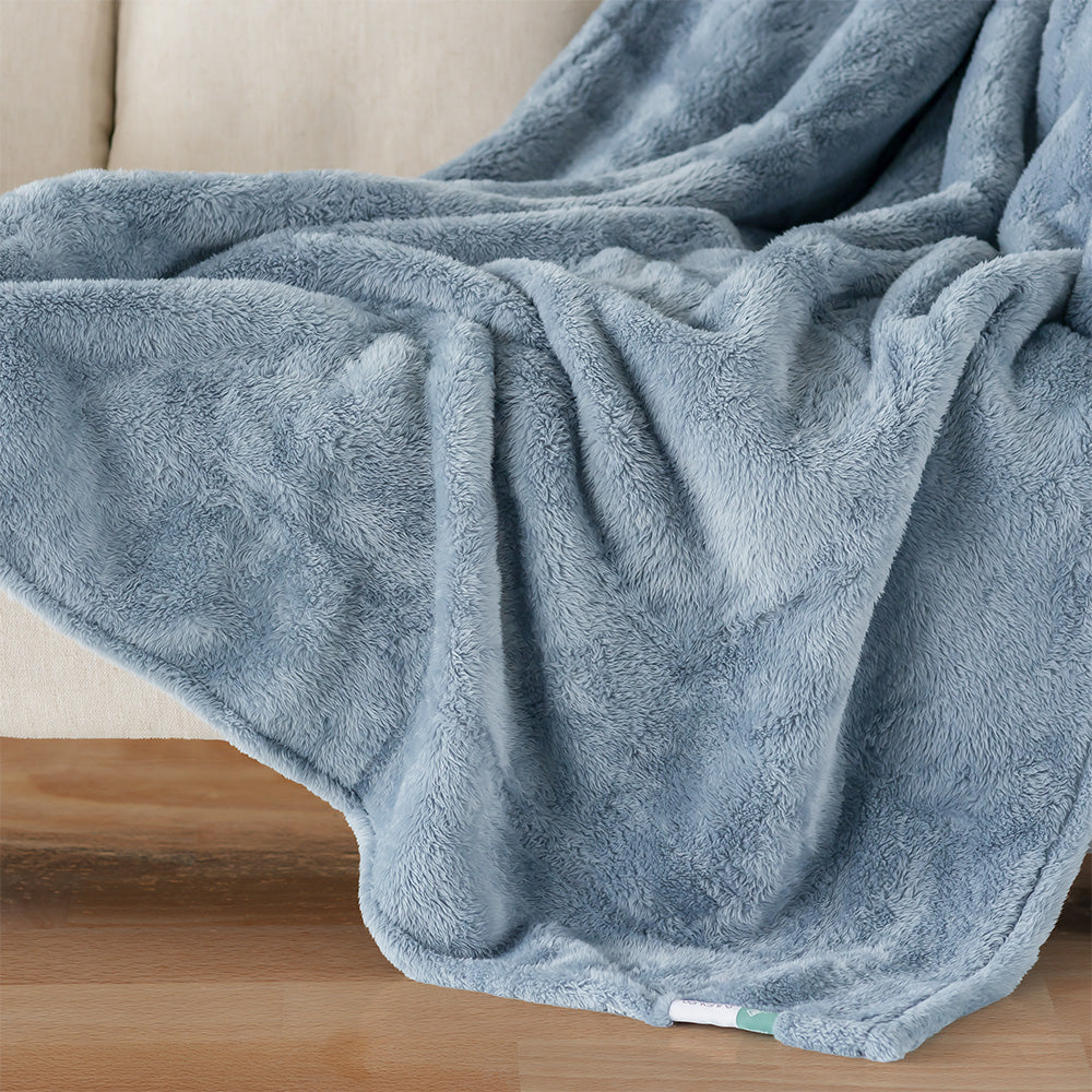 Blue discount fluffy throw