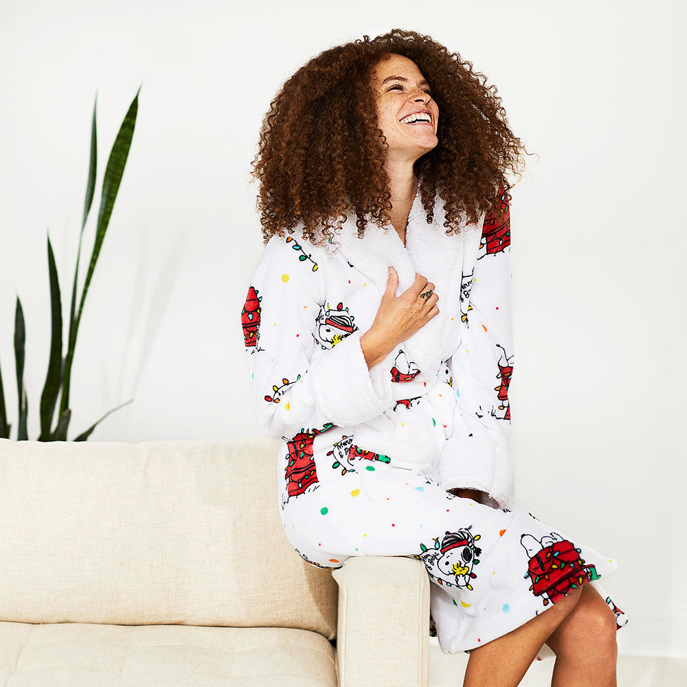 Peanuts VelvetLoft Sherpa Robe Robes Berkshire Blanket and Home Co