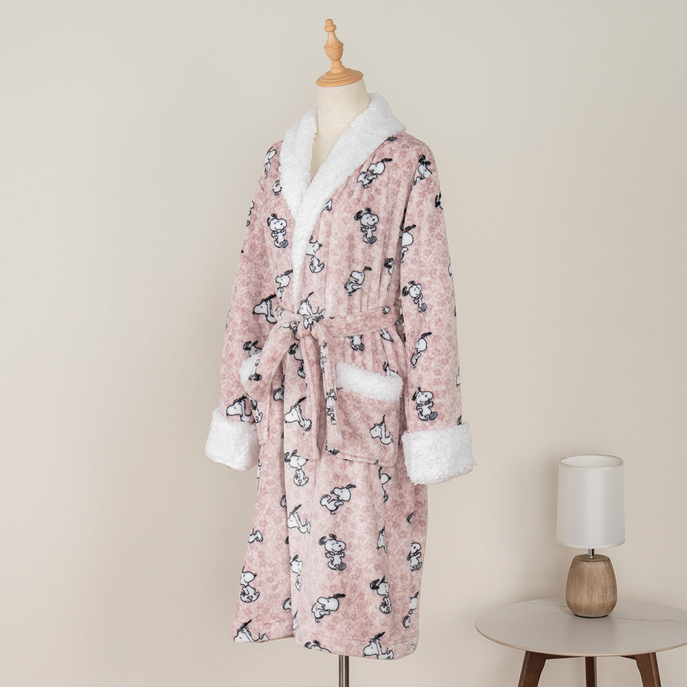 Peanuts VelvetLoft Sherpa Robe Robes Berkshire Blanket and Home Co