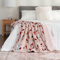 Printed VelvetLoft&reg; Sherpa Heated Throw