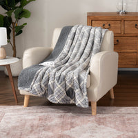 Printed VelvetLoft®Sherpa Heated Throw