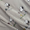 Fabric with cartoon character pattern on a gray background