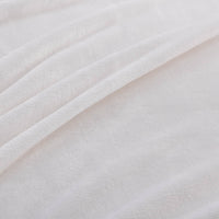 A close-up of a white velvet blanket showing its soft, smooth texture.