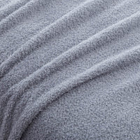 A close-up texture shot of the blue Retro Comfort Plush Blanket, showcasing its plush, soft fabric.