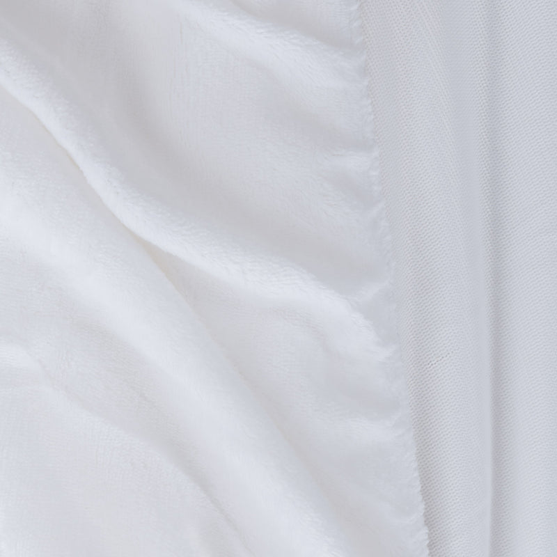 Close-up of white fabric with subtle texture