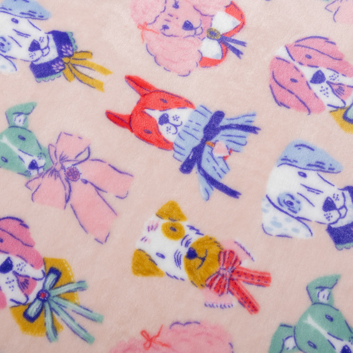 Close up of a Krissy Mast Artist Series printed dog print throw.