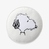 Peanuts 75th Anniversary Pillow on a white surface.