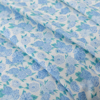 Close up of a Krissy Mast Microfiber Sheet Set dressed on a bed.