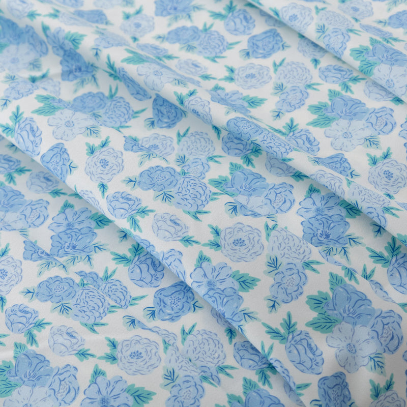 Close up of a Krissy Mast Microfiber Sheet Set dressed on a bed.
