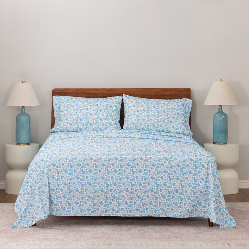 Krissy Mast Microfiber Sheet Set dressed on a bed.