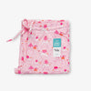 Krissy Mast printed lounge pants folded neatly on a white surface.
