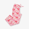 Krissy Mast printed lounge pants laid on a white surface.