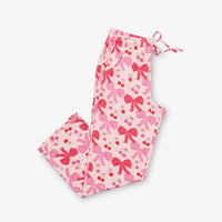 Krissy Mast printed lounge pants laid on a white surface.