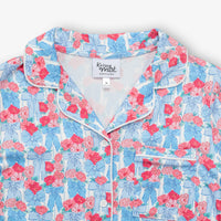 Krissy Mast floral printed lounge set laid flat on a white surface.