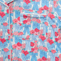 Krissy Mast floral printed lounge set laid flat on a white surface.