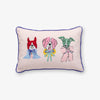Krissy Mast dog printed pillow sitting on a white surface.