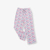 Krissy Mast printed lounge pants laid flat on a white surface.