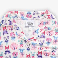 Krissy Mast dog printed lounge set laid flat on a white surface.