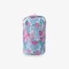 Krissy Mast floral printed comforter set packaged and rolled on a white surface.