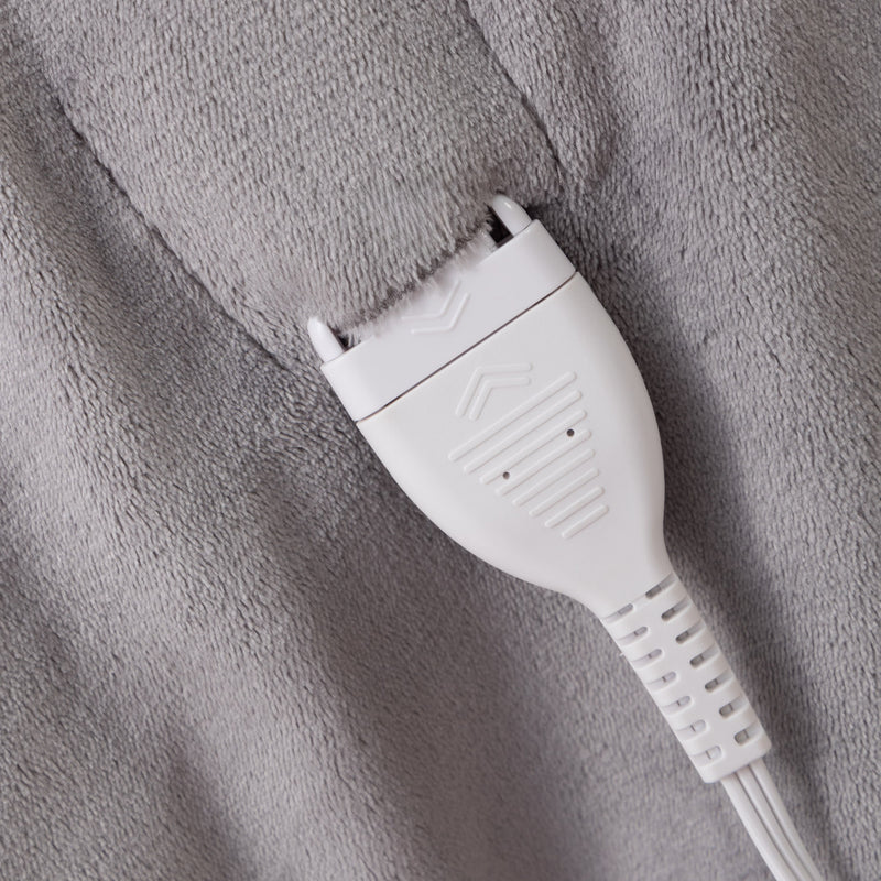 White electronic device on a gray textured surface