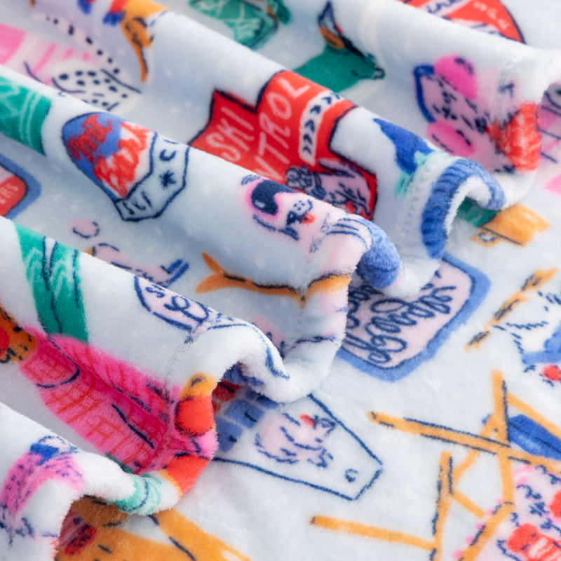 Colorful fabric with cartoon character pattern