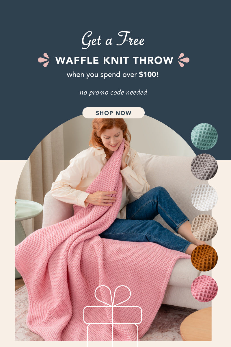 Gift With Purchase Promotion: Free Waffle Knit Throw When You Spend Over $100