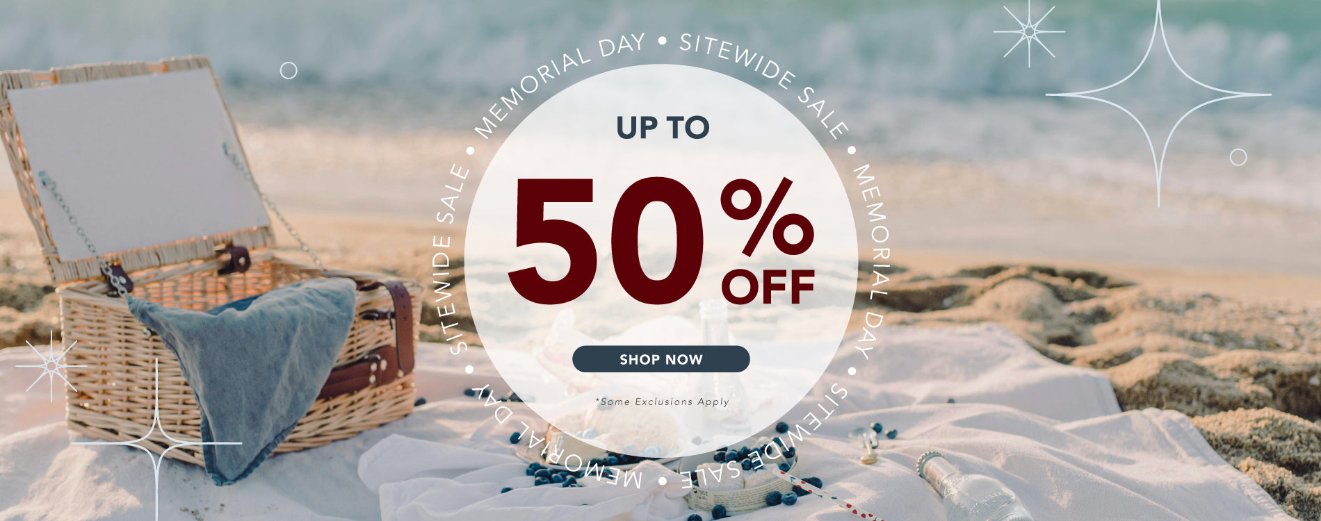 Enjoy up to 50% off sitewide to celebrate Memorial Day for a limited time only! Some exclusions apply.