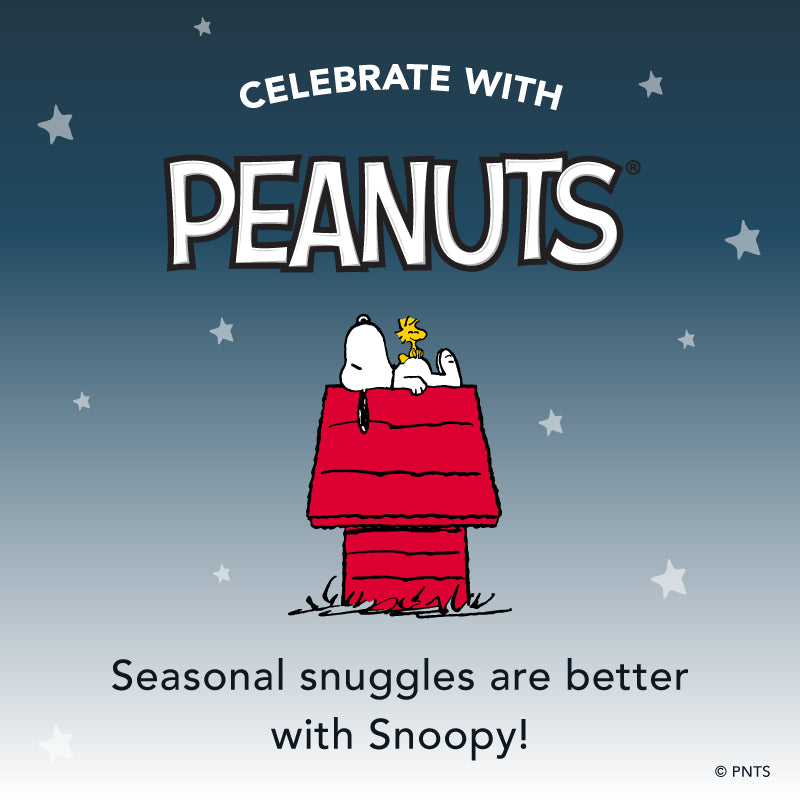 Celebrate with peanuts®. Seasonal snuggles are better with Snoopy!