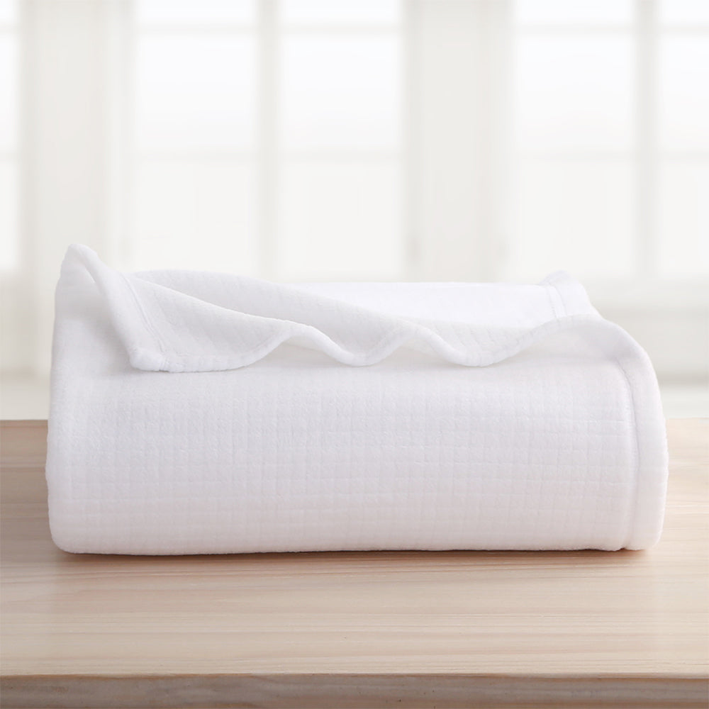 White best sale microfleece blanket