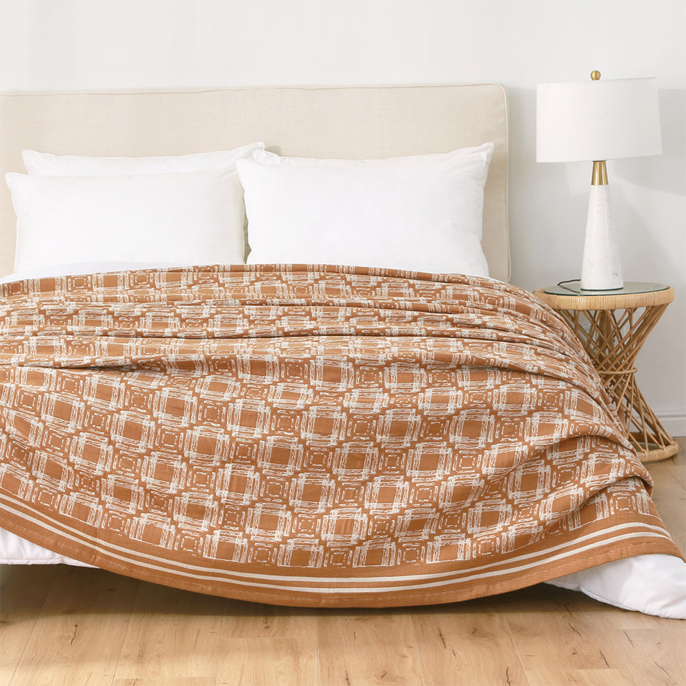 Geometric Organic Cotton Woven Blanket
