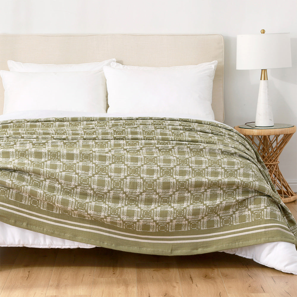 Geometric Organic Cotton Woven Blanket