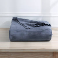 Ribbed Organic Cotton Knit Blanket